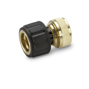 Messing Schlauchkupplung 3/4" mit Aqua Stop